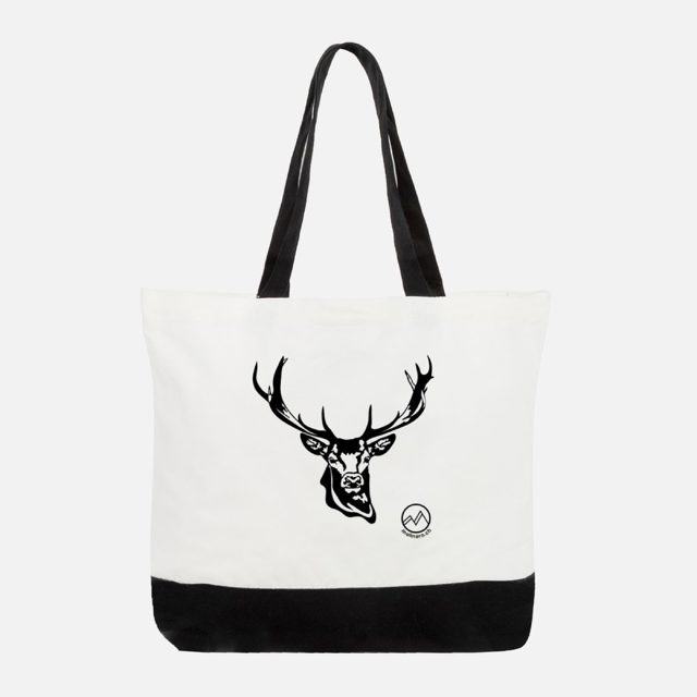 Grosse Baumwoll-Tragetasche mit Wildmotiv